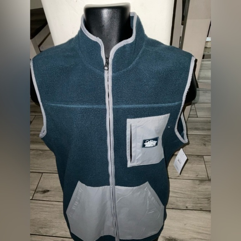 New Mens The Hurley pocket  Peak Fleece Vest Vest Full Zip Jacket Coat sizes